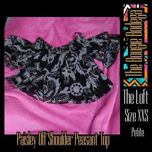 Loft Off the shoulder Paisley Peasant Top
